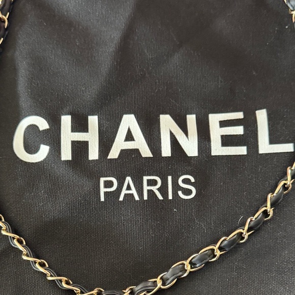 CHANEL Black Tote with Gold Chain Detail - Picture 2 of 5